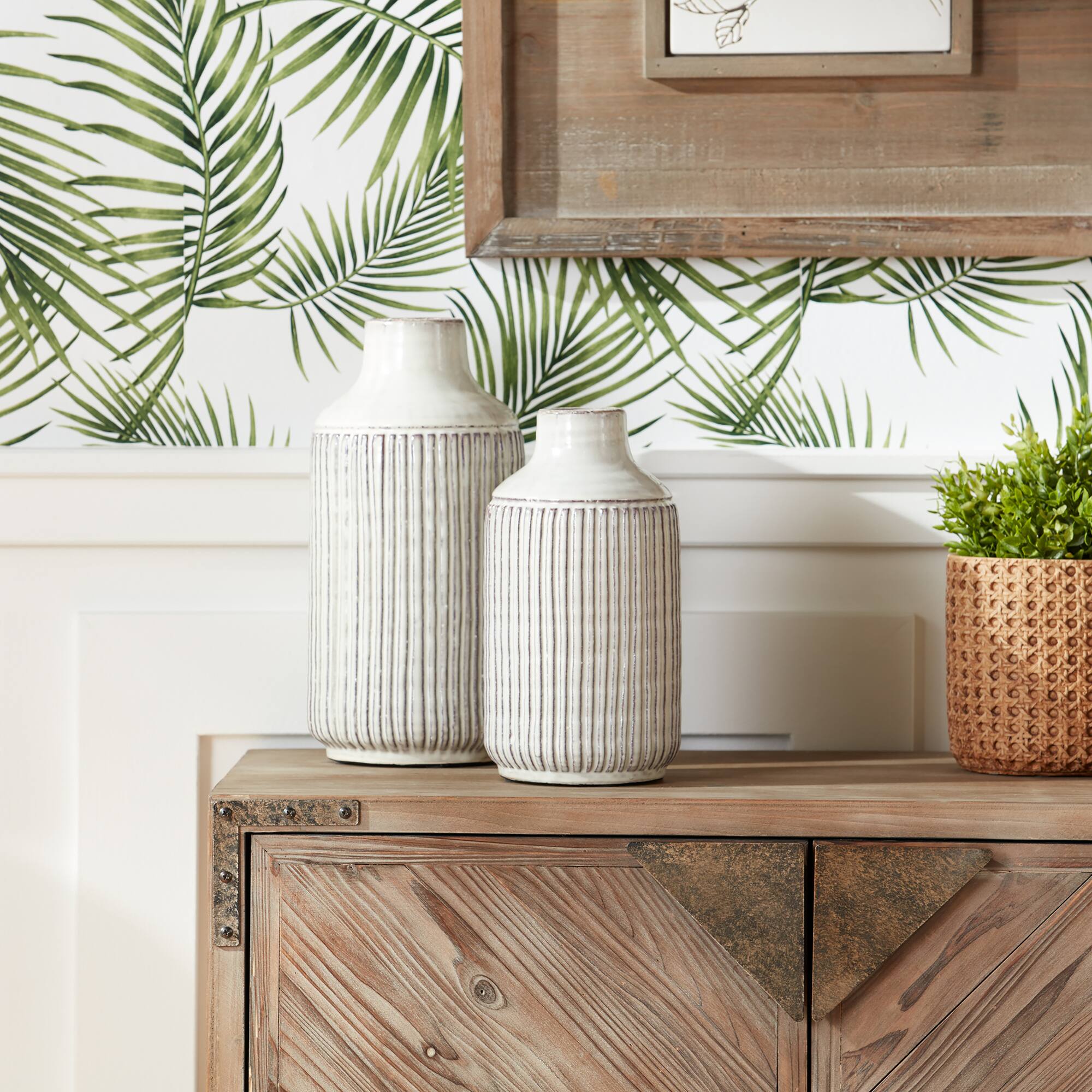 10" Gray Terracotta Vase